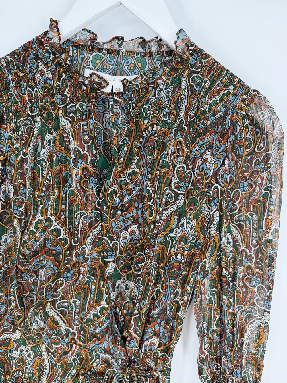 Veronica Beard Armeria Lurex Paisley Mini Dress - Picture 6 of 16